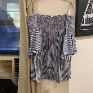 Off the shoulder shirt dress